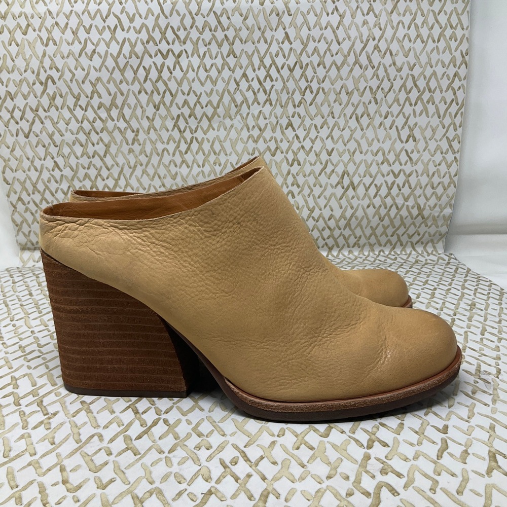 Kork Ease The Original Leather Mule Clogs Block Heel Slip On Shoes Sz 10